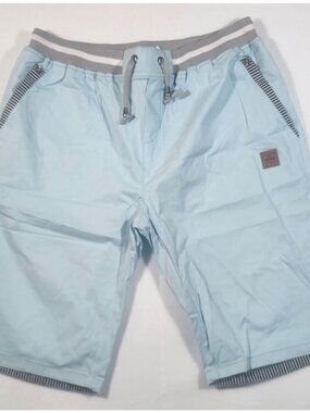 Men's NEWS Casual Stretch Light Blue Flat Front Board Shorts XXL Nautical